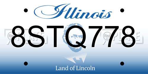 8STQ778 Illinois License Plate