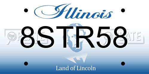 8STR58 Illinois License Plate