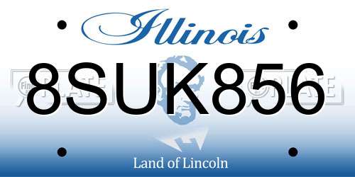 8SUK856 Illinois License Plate