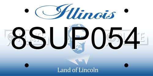 8SUP054 Illinois License Plate