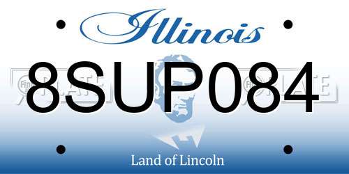 8SUP084 Illinois License Plate