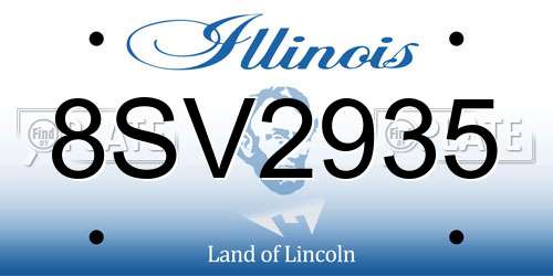 8SV2935 Illinois License Plate