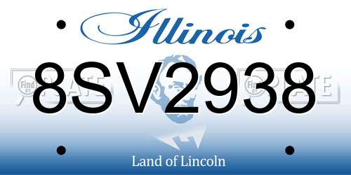 8SV2938 Illinois License Plate