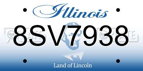 8SV7938 Illinois License Plate