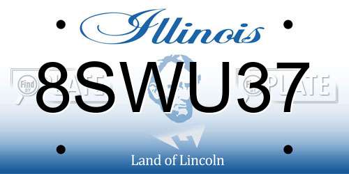 8SWU37 Illinois License Plate