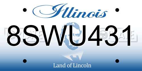 8SWU431 Illinois License Plate