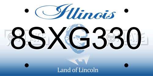 8SXG330 Illinois License Plate