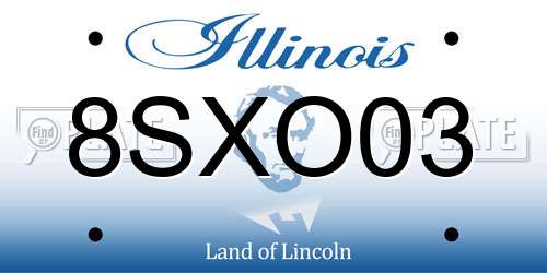 8SXO03 Illinois License Plate