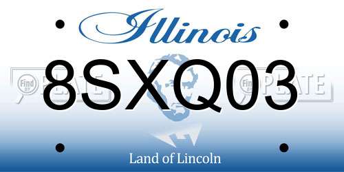 8SXQ03 Illinois License Plate