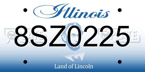 8SZ0225 Illinois License Plate