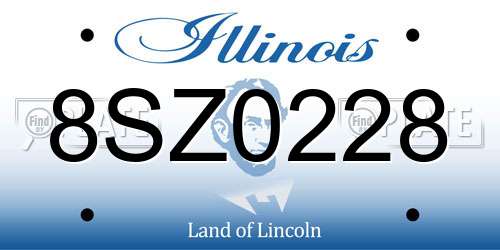 8SZ0228 Illinois License Plate