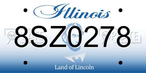 8SZ0278 Illinois License Plate