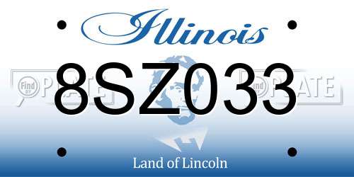 8SZ033 Illinois License Plate