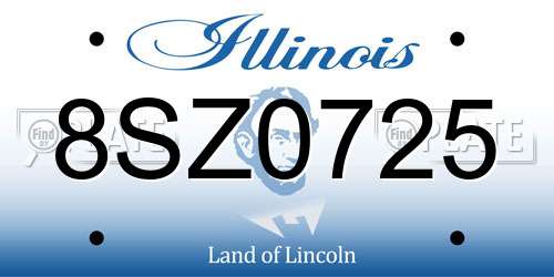 8SZ0725 Illinois License Plate