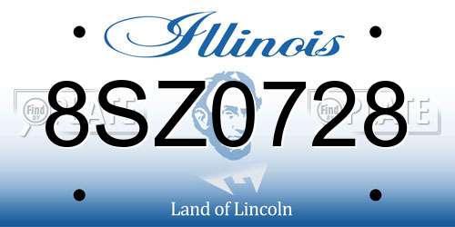 8SZ0728 Illinois License Plate