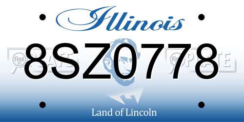 8SZ0778 Illinois License Plate