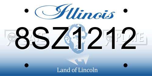 8SZ1212 Illinois License Plate