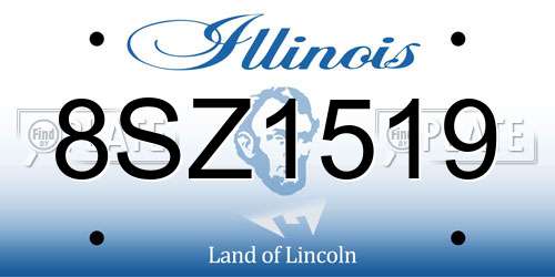 8SZ1519 Illinois License Plate