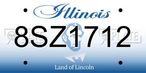 8SZ1712 Illinois License Plate