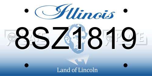8SZ1819 Illinois License Plate