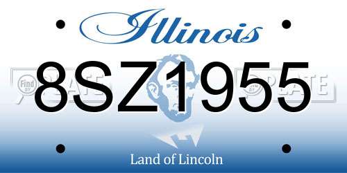 8SZ1955 Illinois License Plate