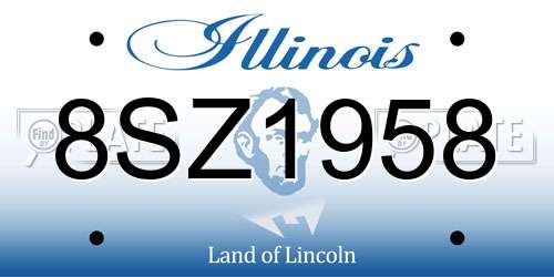 8SZ1958 Illinois License Plate