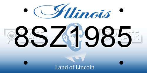 8SZ1985 Illinois License Plate