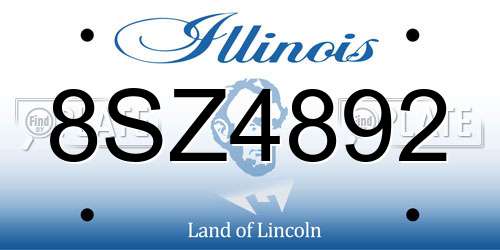 8SZ4892 Illinois License Plate