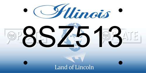 8SZ513 Illinois License Plate