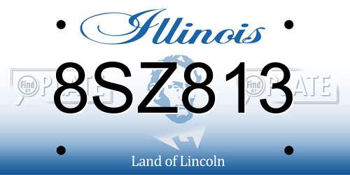 8SZ813 Illinois License Plate