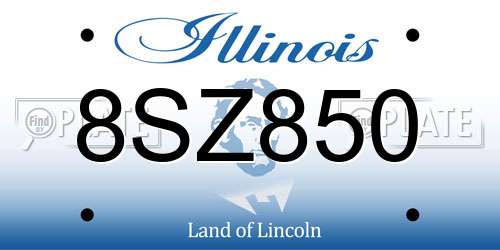 8SZ850 Illinois License Plate