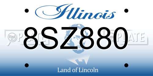 8SZ880 Illinois License Plate