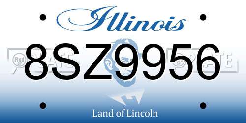 8SZ9956 Illinois License Plate