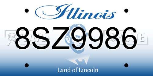 8SZ9986 Illinois License Plate