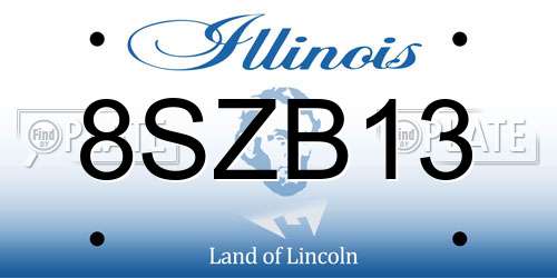 8SZB13 Illinois License Plate