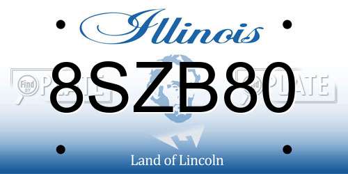 8SZB80 Illinois License Plate