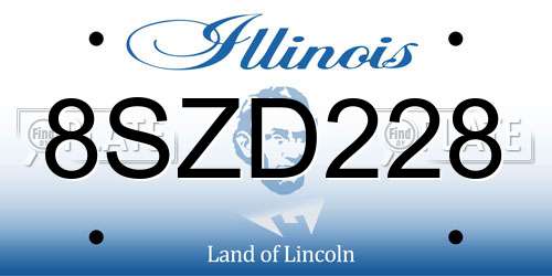 8SZD228 Illinois License Plate