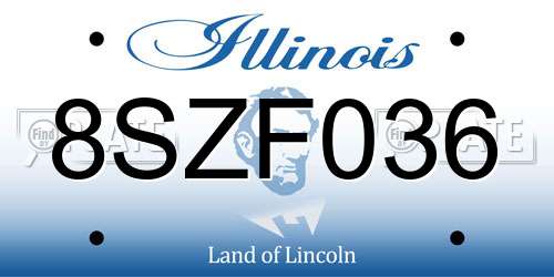 8SZF036 Illinois License Plate