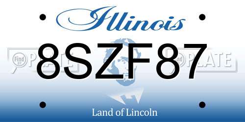 8SZF87 Illinois License Plate