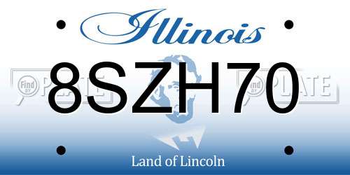 8SZH70 Illinois License Plate
