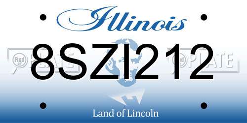 8SZI212 Illinois License Plate