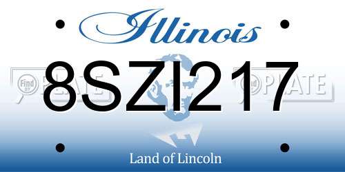 8SZI217 Illinois License Plate