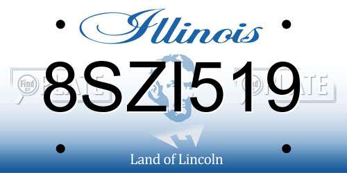 8SZI519 Illinois License Plate