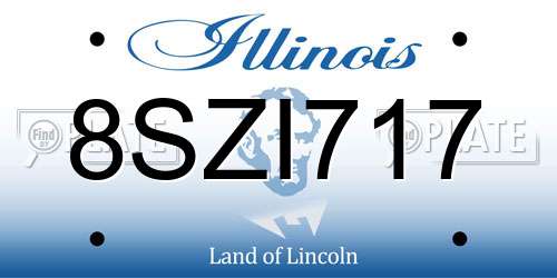 8SZI717 Illinois License Plate