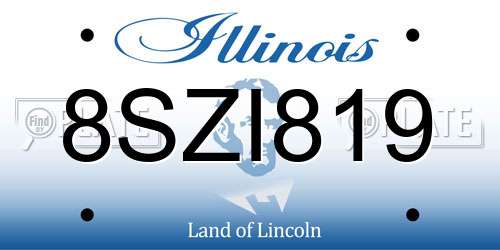8SZI819 Illinois License Plate