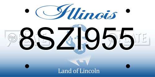 8SZI955 Illinois License Plate