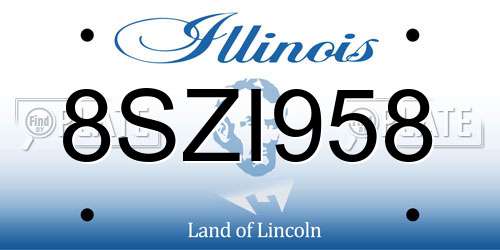 8SZI958 Illinois License Plate