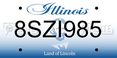 8SZI985 Illinois License Plate