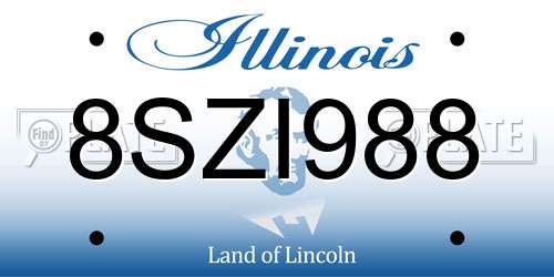 8SZI988 Illinois License Plate