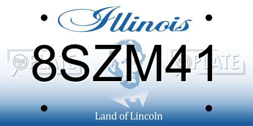8SZM41 Illinois License Plate